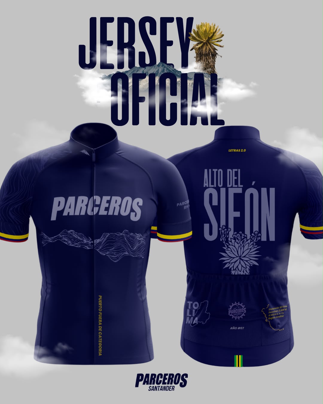 Jersey oficial Alto del Sifón 2026 · frente y espalda